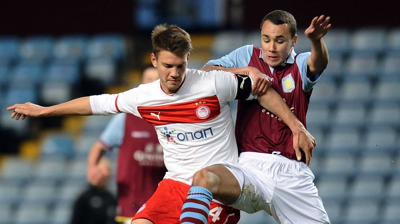 Aston Villa starlet Graham Burke (right) could feature for the Republic of Ireland Under-21s at Oriel Park tonight