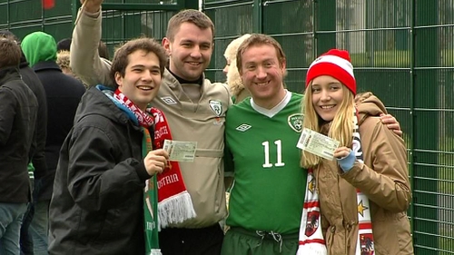 Stefan Madlener and Valeria Lampert getting their tickets this afternoon