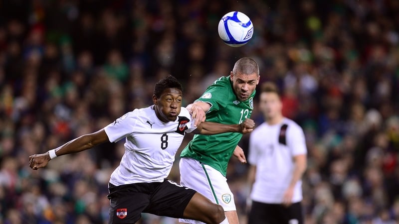 Jon Walters and David Alaba battle for possession during the Aviva Stadium encounter