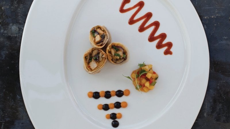 Neven Maguire's Curried Chicken Spring Rolls with Pineapple Salsa