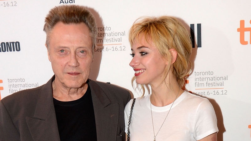Christopher Walken pictured at the Toronto Film Festival with actress Imogen Poots who also stars in A Late Quartet