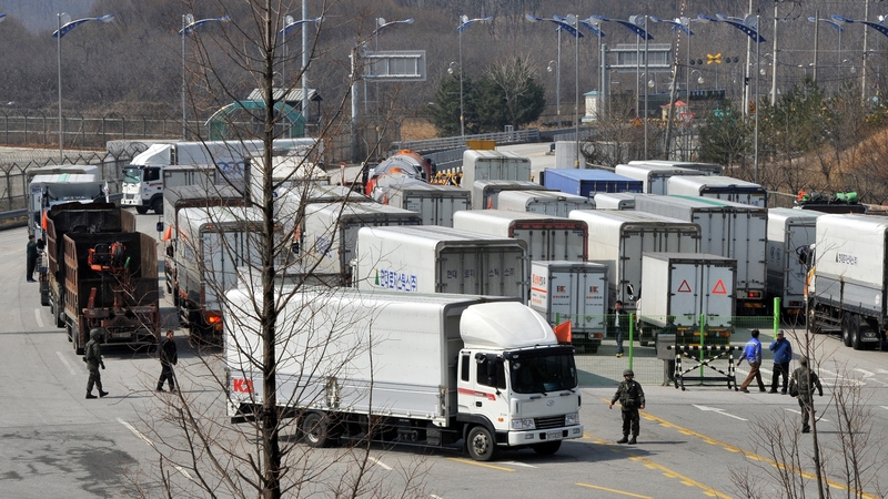 South Korean trucks were denied access to the industrial zone