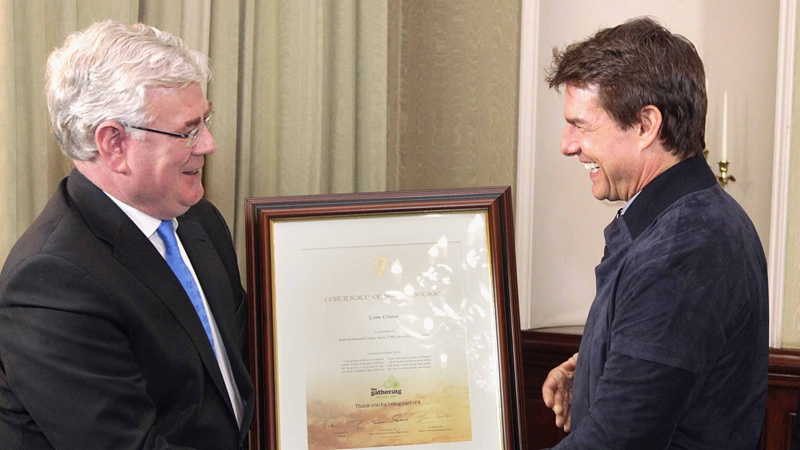 Eamon Gilmore and Tom Cruise
