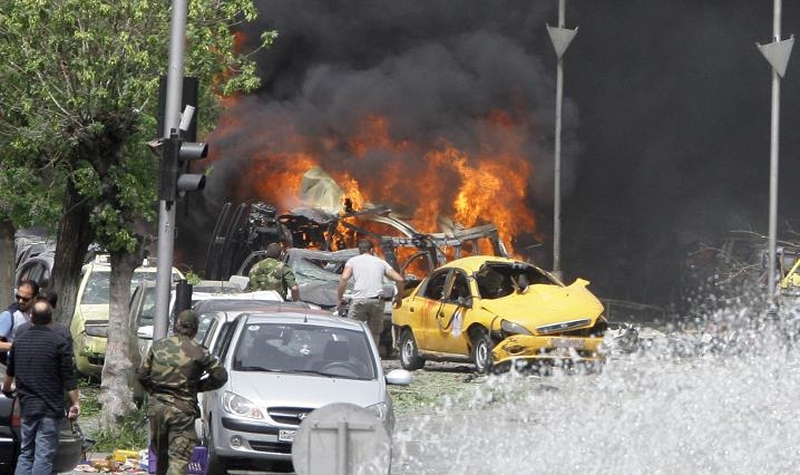 The bomb exploded near the Sabaa Bahrat Square, one of the capital's biggest roundabouts
