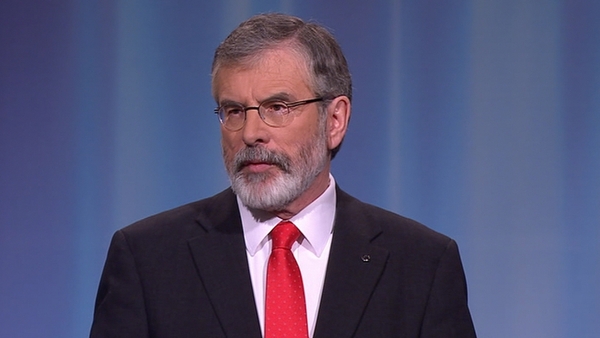Gerry Adams said Labour should leave Fine Gael to implement the policies of Fianna Fáil