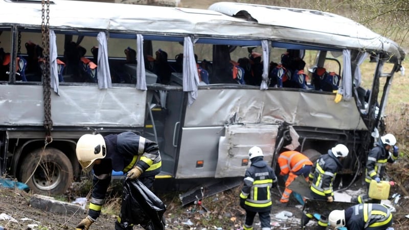 42 people, mainly teenagers, were on the bus at the time