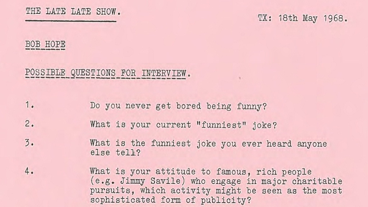 Bob Hope Interview Guide - Late Late Show