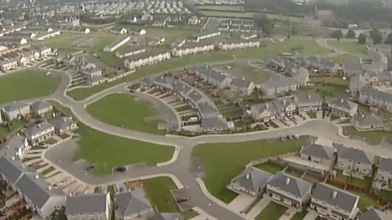 Aerial view of housing estates.