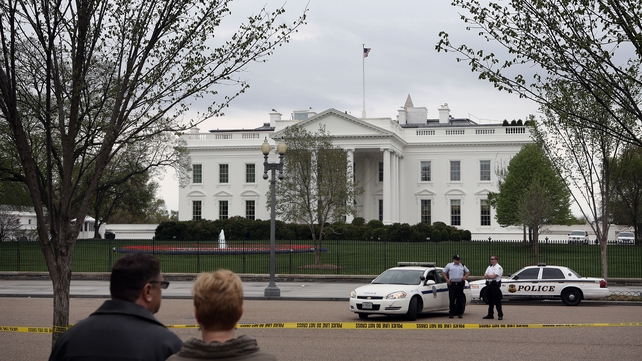 Security around the White House was tightened in Washington DC, with US Secret Service and US Park Police officers standing guard on Pennsylvania Avenue