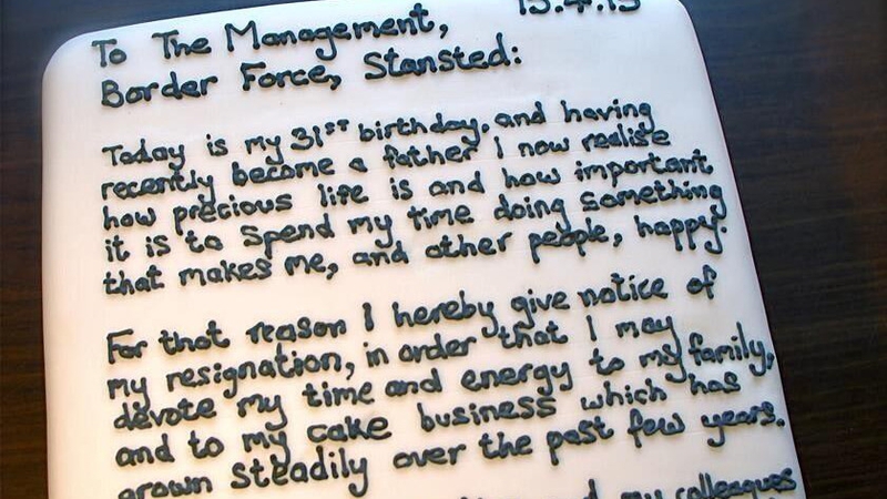 Chris Holmes used an unusual method to inform his bosses of his resignation