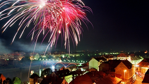 Fireworks over Maribor