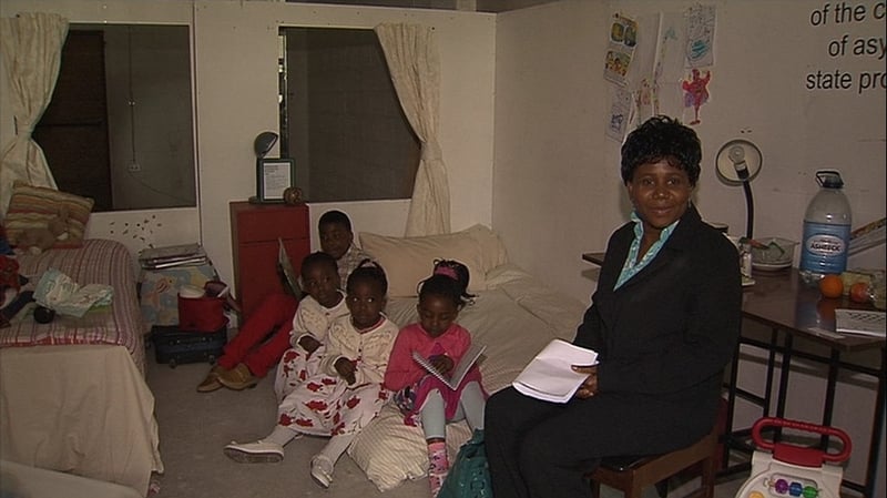 Doras Luimní set up a replica of a small room, showing the conditions families have to live in, some for up to four years