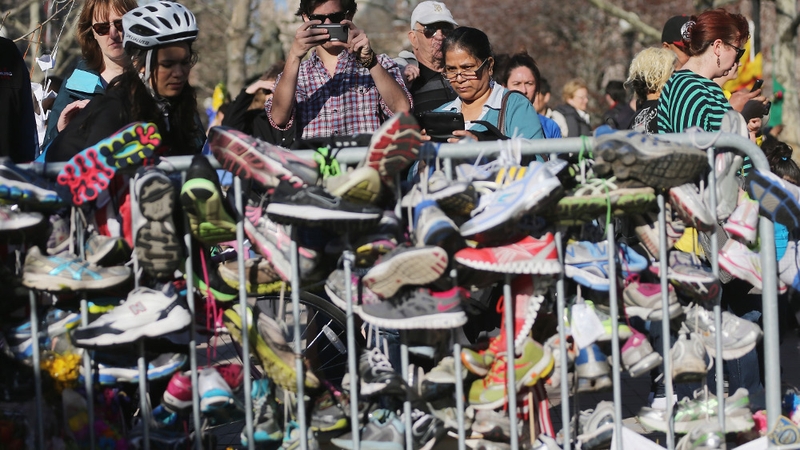 A memorial to victims of the Boston bombings