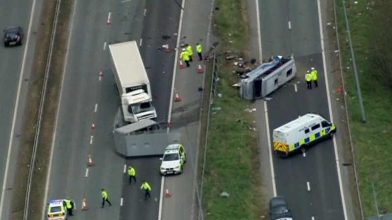 The accident left six people seriously injured