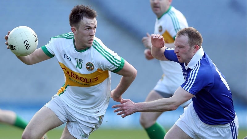 Graham Guilfoyle and Lorcan O'Dwyer in action during the Division 4 decider