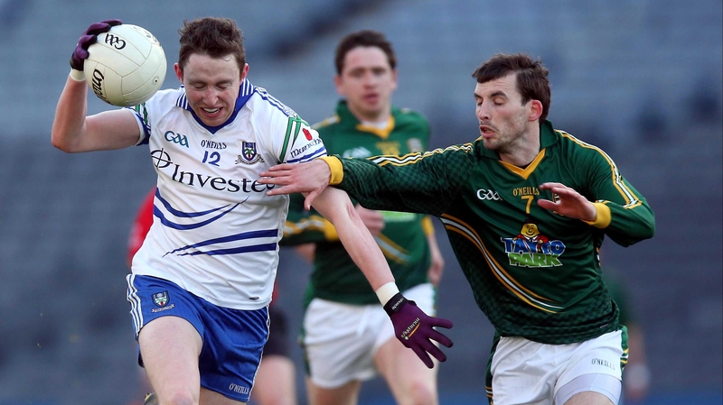 Monaghan's Eoin Duffy breaks away from Davy Dalton of Meath