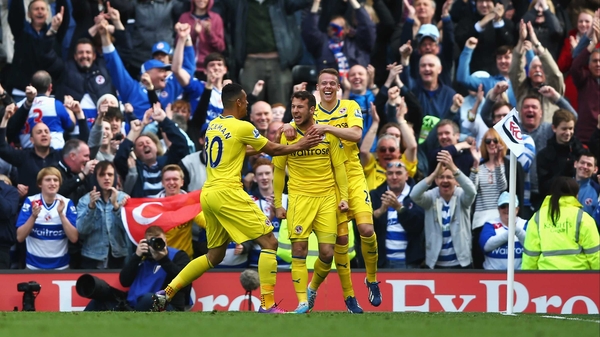 Adam Le Fondre celebrates scoring Reading's third goal
