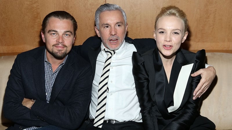 Carey Mulligan with co-star Leonardo DiCaprio and director Baz Luhrmann