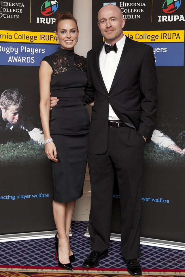 Denis Hickie and Leah Barker