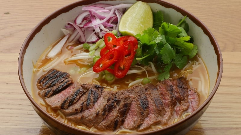 A delicious and filling main from Japan with a meat broth, special noodles and toppings of your choice