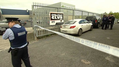The man is believed to have been shot four times outside a gym