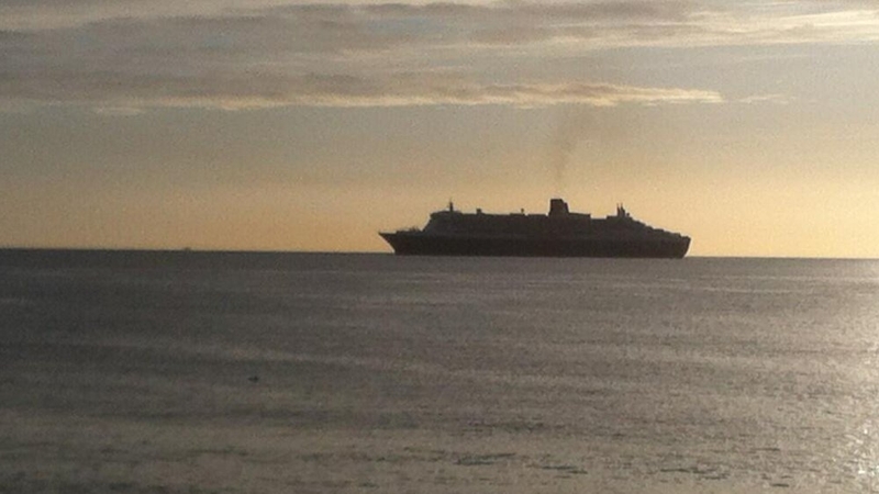 The ocean liner arrived into Dublin Bay earlier this morning