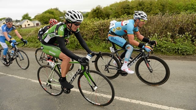 Eventual stage winner Shane Archbold in action during the stage