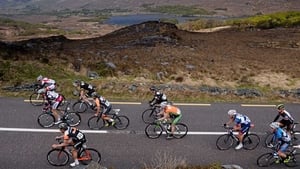 The leading group pass through Ladies View, Killarney, Co Kerry