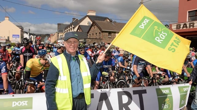 Postman Tim Walsh of Glengariff Post Office, Co Cork, at the start line of stage five of the 2013 An Post Rás