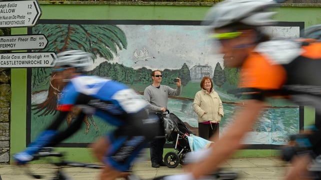 A general view of the peloton after Doneraile