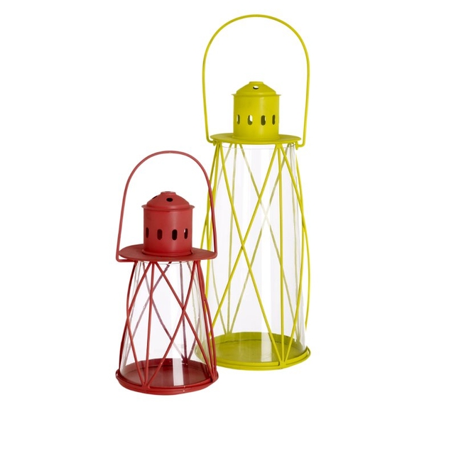 Debenhams lanterns. Red, €28, and green, €40, sold separately. Available to buy in store or order online.