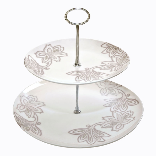 Denby Monsoon cake stand, €40, available from Clerys Dublin.