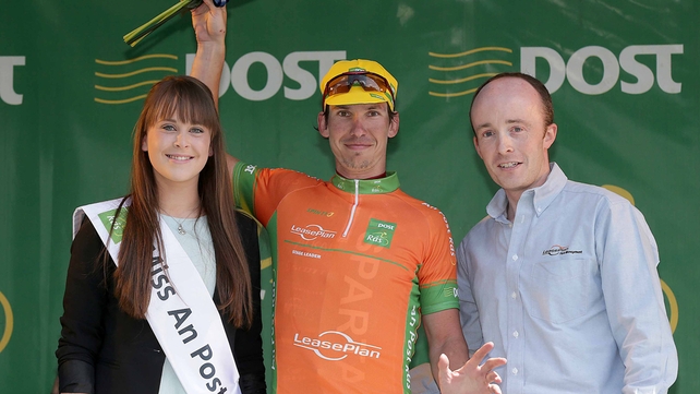 Tomas Okrouhlicky celebrates his stage win