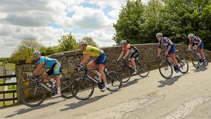 Yellow jersey holder Marcin Bialoblocki in action during Stage 8 of the 2013 An Post Rás.