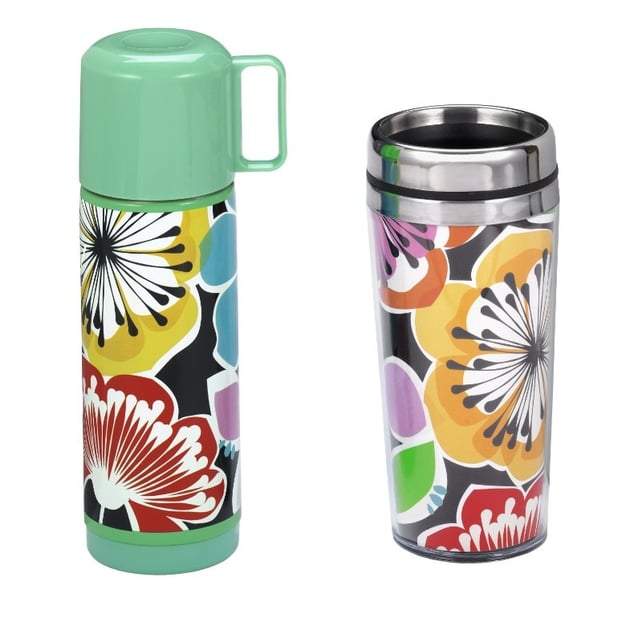 Flask and water bottle, sold separately, available in Paperchase concessions and on Paperchase.co.uk