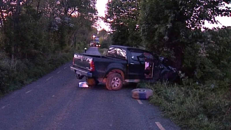 The man was the only occupant of a four-wheel drive vehicle, which hit a tree.