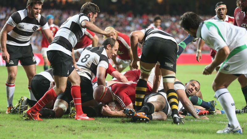 Paul O'Connell touches down for the first try of the Lions tour