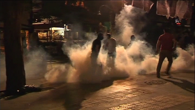 Police broke up a protests by several thousands of people in the capital Ankara