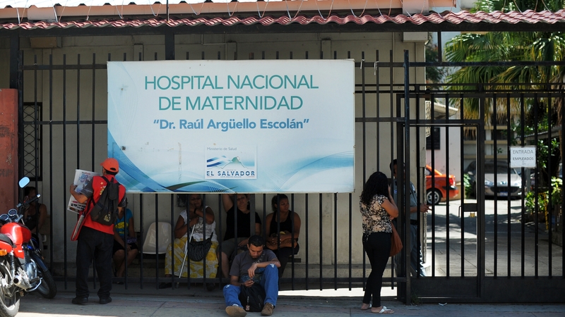 People gather outside the hospital were 'Beatriz' was treated