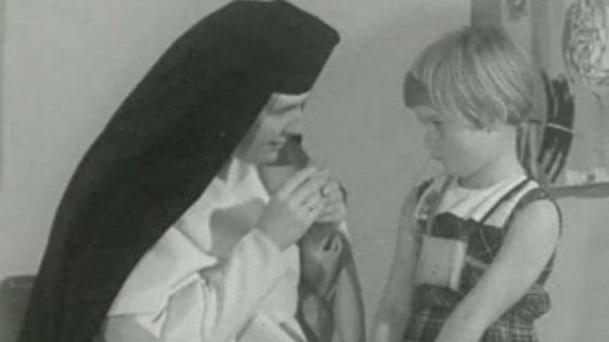 Mother Mary Nicholas with pupil in St. Mary's Dominican School for Deaf Girls, Cabra (1966)