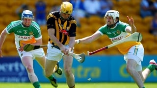 Kilkenny's Colin Fennelly with Offaly's David Kenny and Dermot Mooney