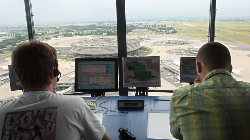 Air-traffic controllers are protesting over plans to create a single European airspace