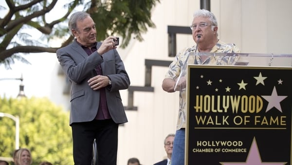Mr Newman (right) and old pal, Mr Diamond on the Hollywood Wak of Fame