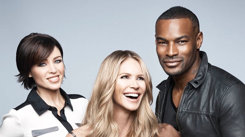 BINTM host Elle Macpherson and judges Dannii Minogue and Tyson Beckford