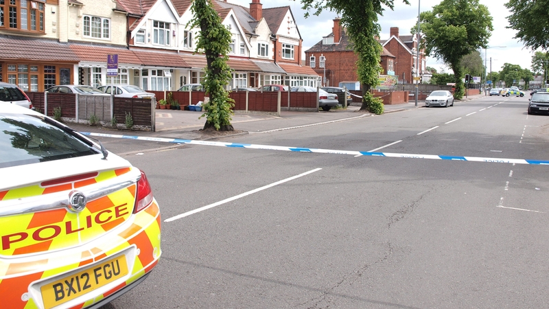 The scene at Washwood Heath Muslim Centre in Birmingham where three men and a police officer were stabbed