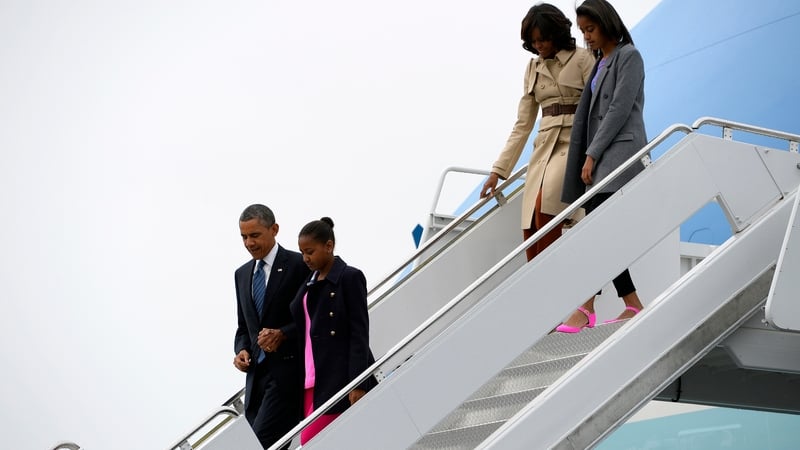 The US First Family arrived at Belfast International Airport this morning