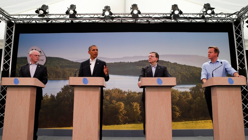 World leaders hold a news conference ahead of the start of the summit