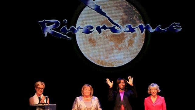 Mrs Obama was joined on stage by Moya Doherty, Fionnuala Kenny and Sabina Higgins