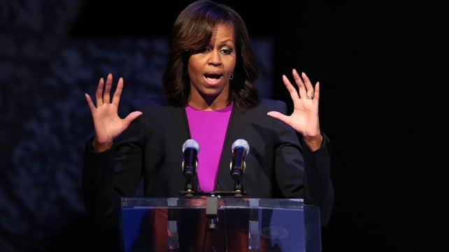 Michelle Obama tells the Gaiety audience: 'It's good to be home'