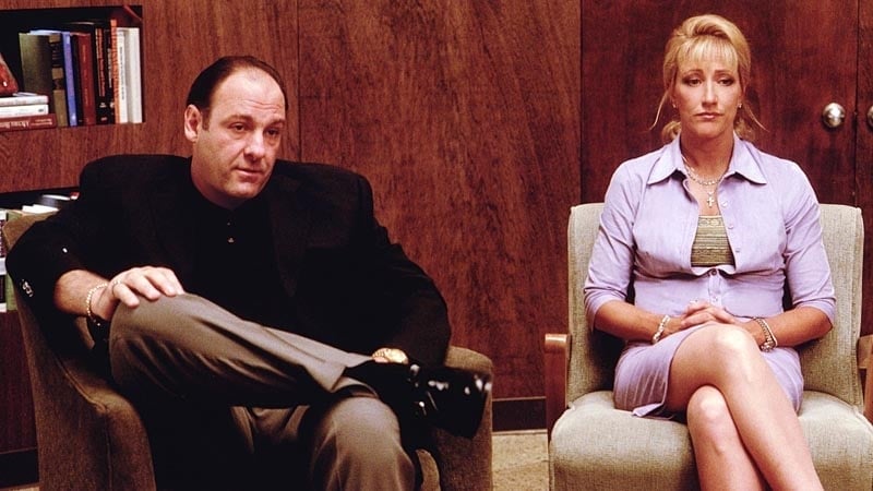 James Gandolfini and Edie Falco